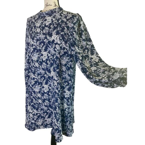 SMITH & QUINN DRESS THE L.A. BOUQUET NAVY BLUE SZ XL LONG SLEEVE SOPHISTICATED - Picture 4 of 16